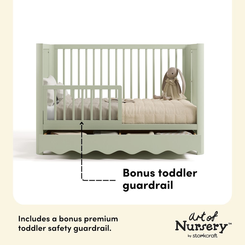 Casablanca Deluxe 5-in-1 Convertible Crib with Drawer - Sage