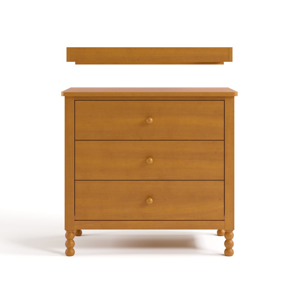 Rio 3 Drawer Chest with Topper-Almond