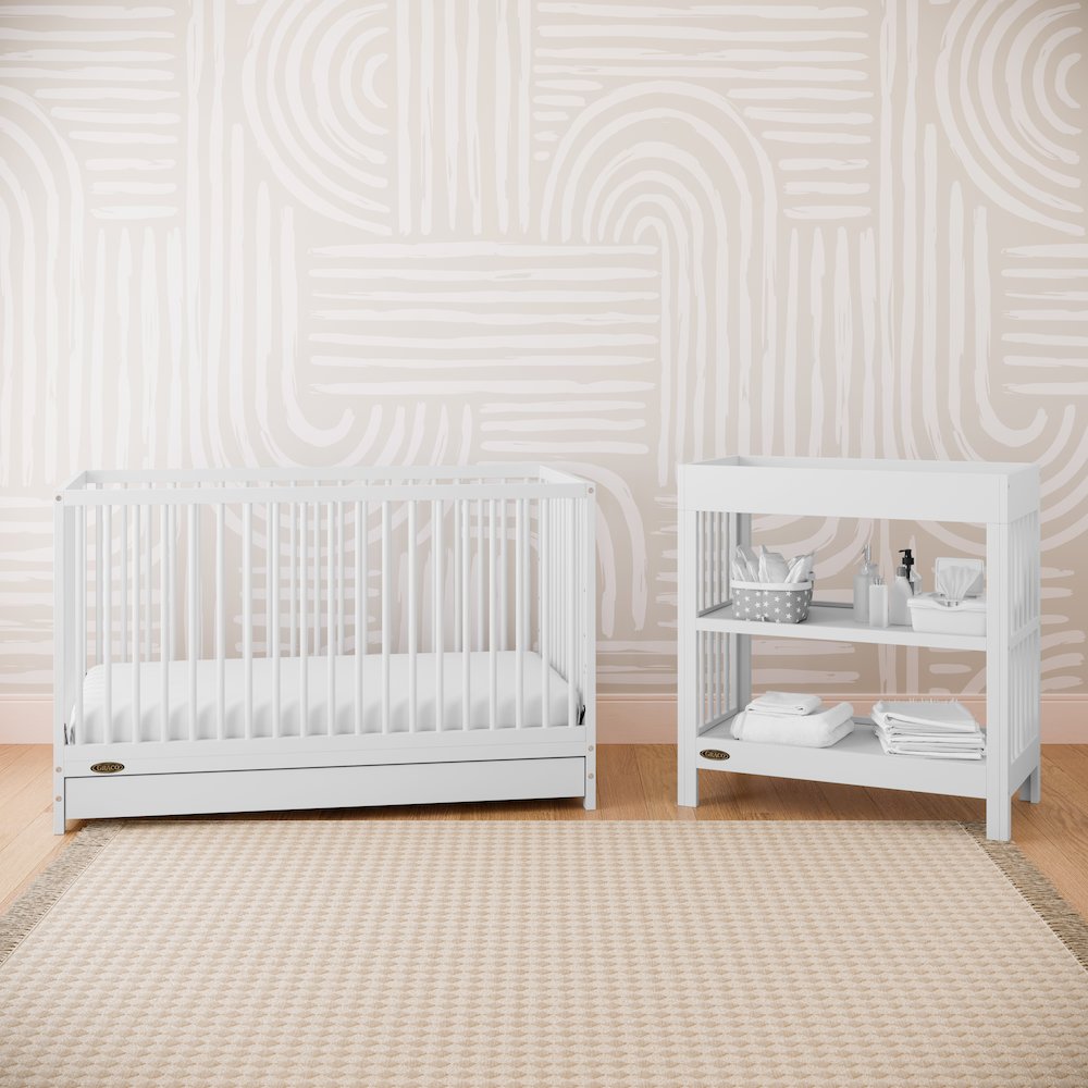 Graco Teddi 5-in-1 Convertible Crib with Drawer - White