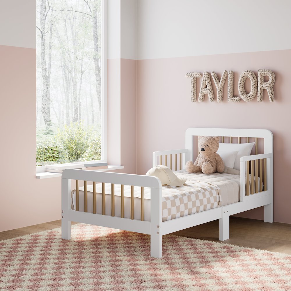 Storkcraft Pasadena Toddler Bed - White with Driftwood