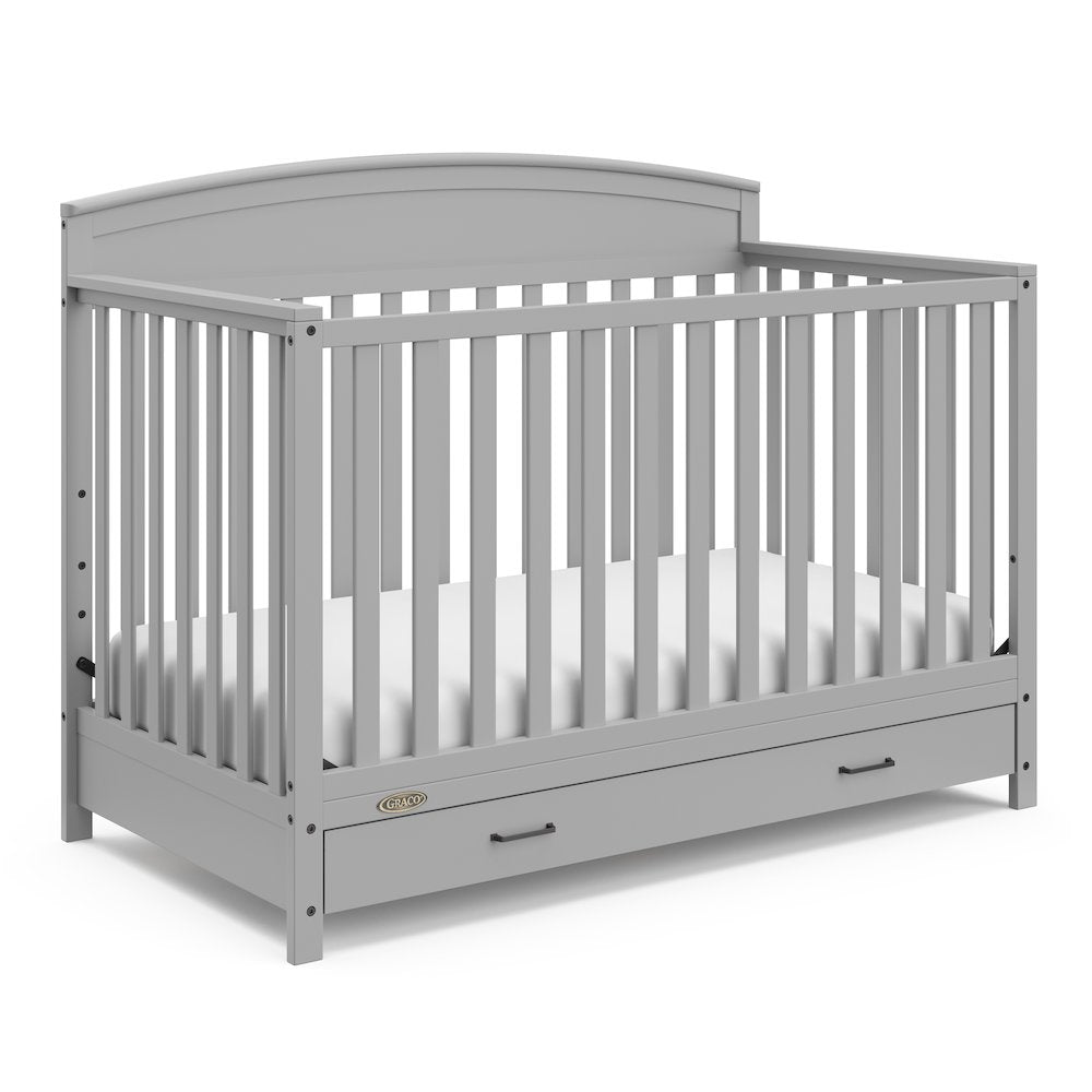 Graco Benton 5-in-1 Convertible Crib with Drawer (Pebble Gray)