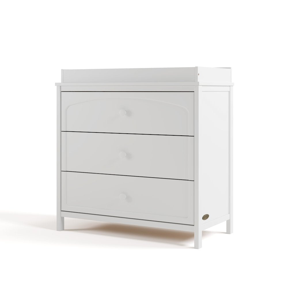 Olivia 3 Drawer Chest with Topper-White
