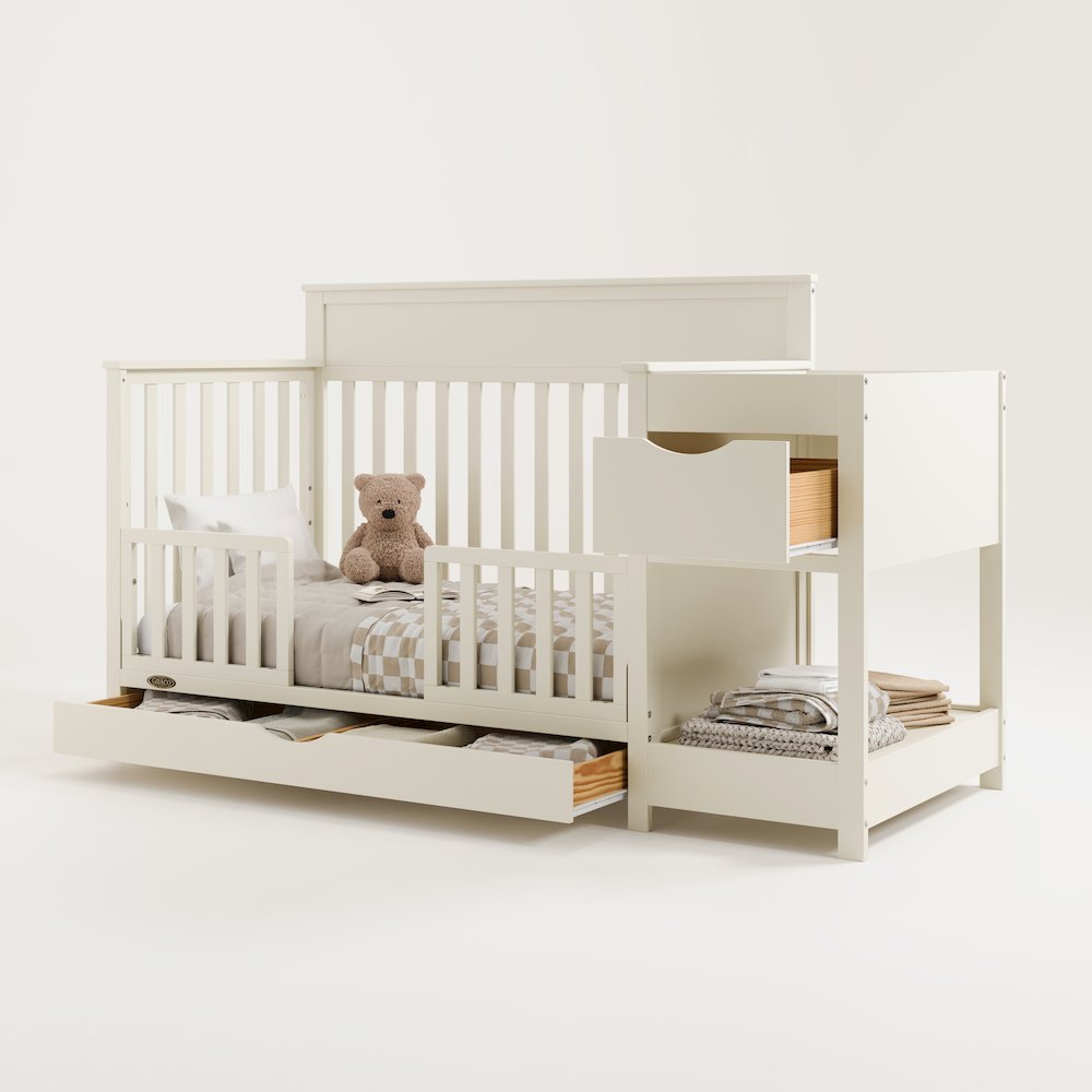 Shiloh Convertible Crib & Changer - Frosted Oat