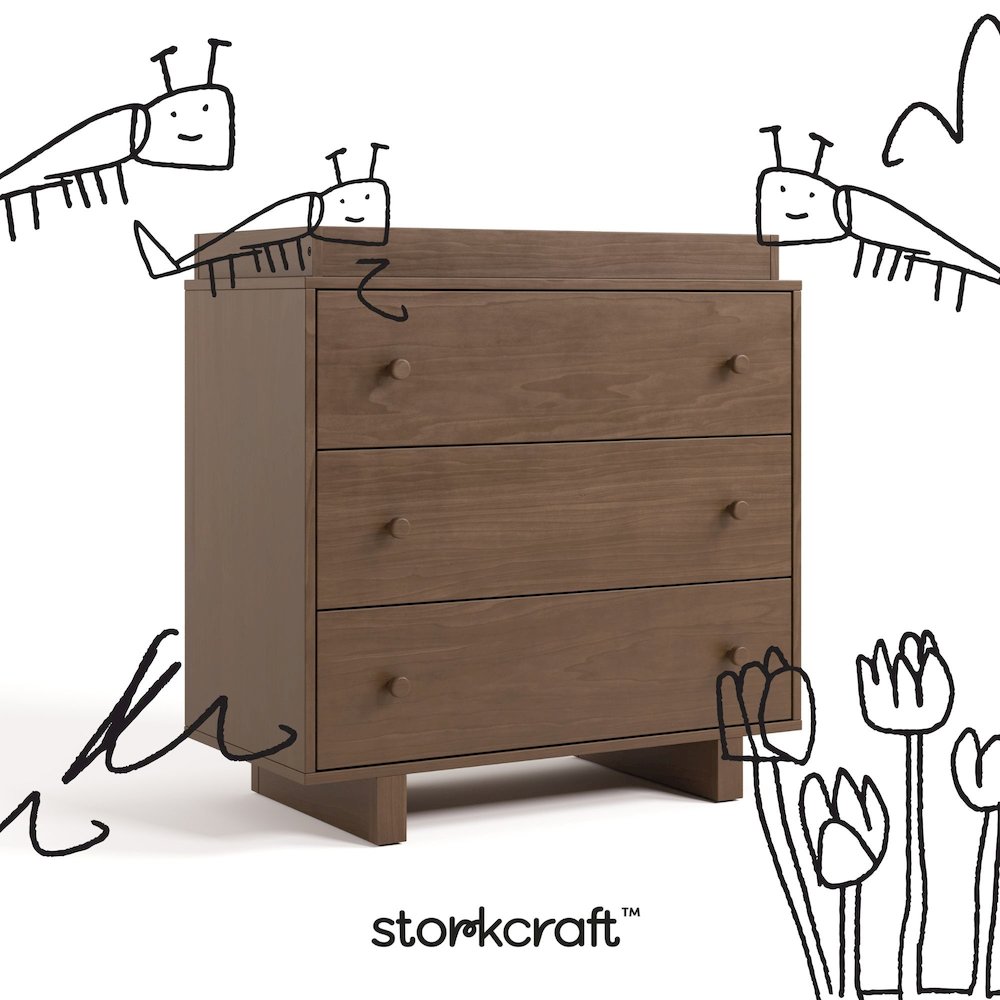 Texas 3 Drawer Chest with Topper-Hazelnut