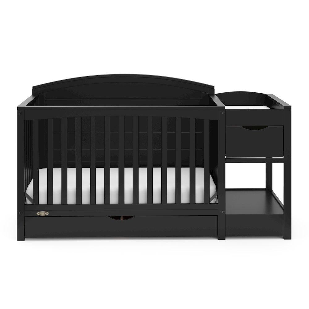 Graco Bellwood 5-in-1 Convertible Crib & Changer with Drawer (Black)