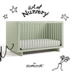 Kyoto Deluxe Convertible Crib with Bonus Toddler Guardrail - Sage