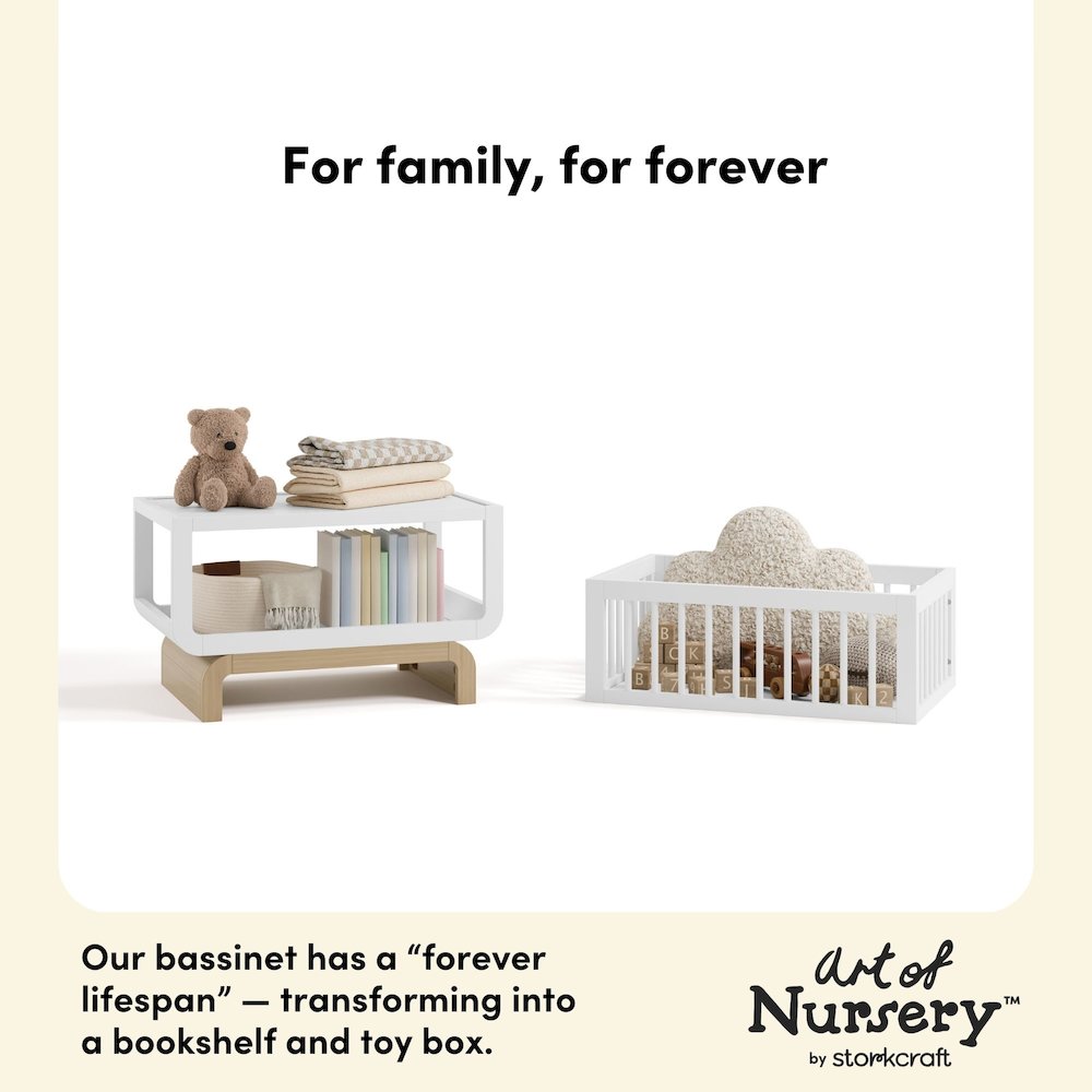 Santorini Deluxe 3-in-1 Convertible Bassinet - White/Driftwood