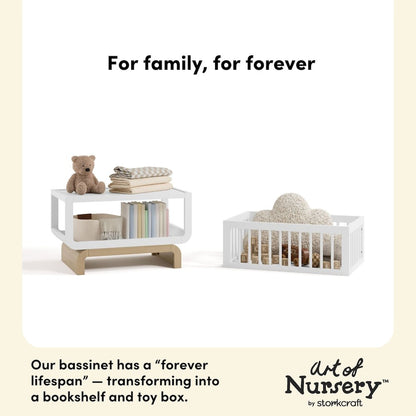 Santorini Deluxe 3-in-1 Convertible Bassinet - White/Driftwood