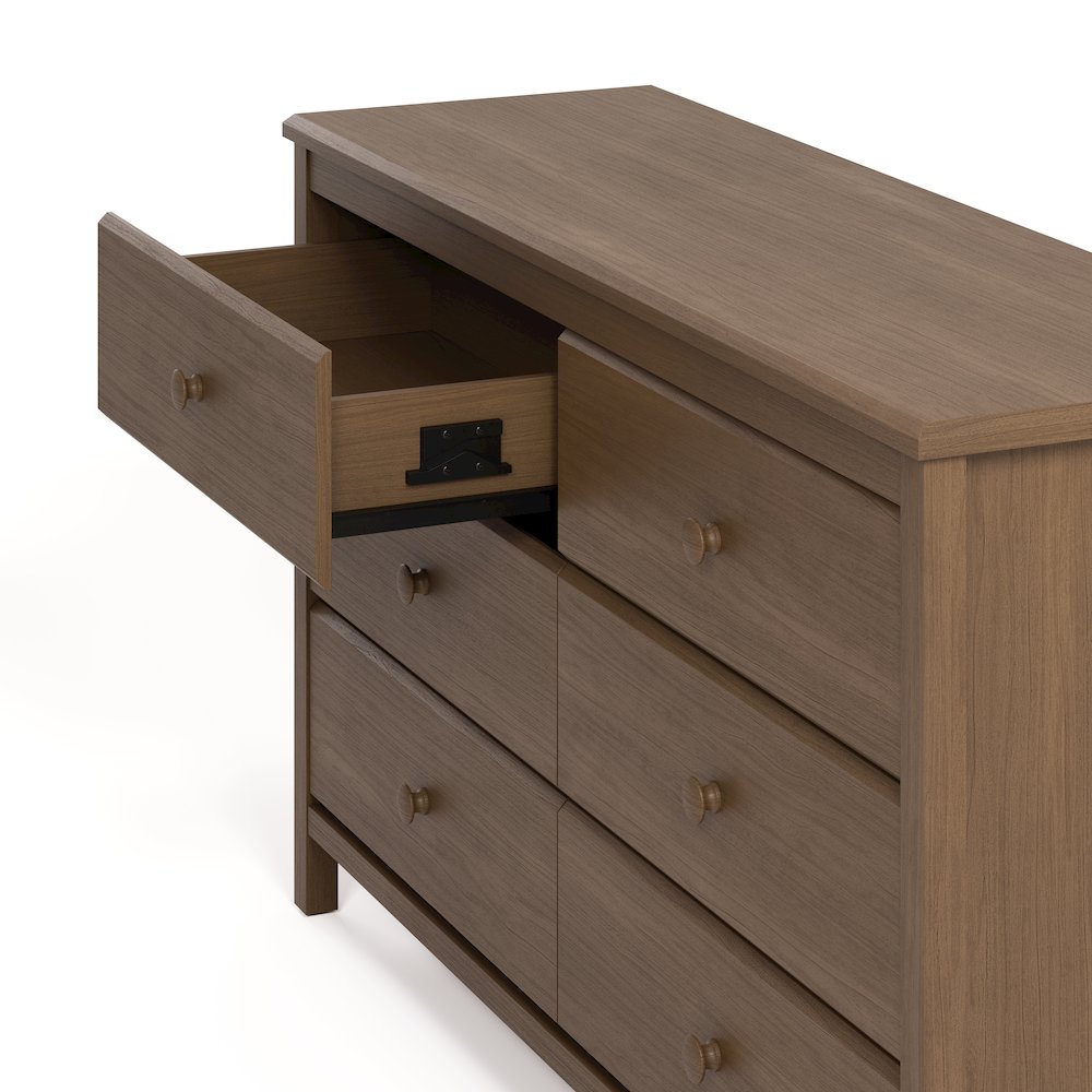 Alpine 6-Drawer Dresser- Hazelnut