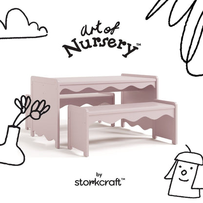 Casablanca Table & Bench Set-Blush