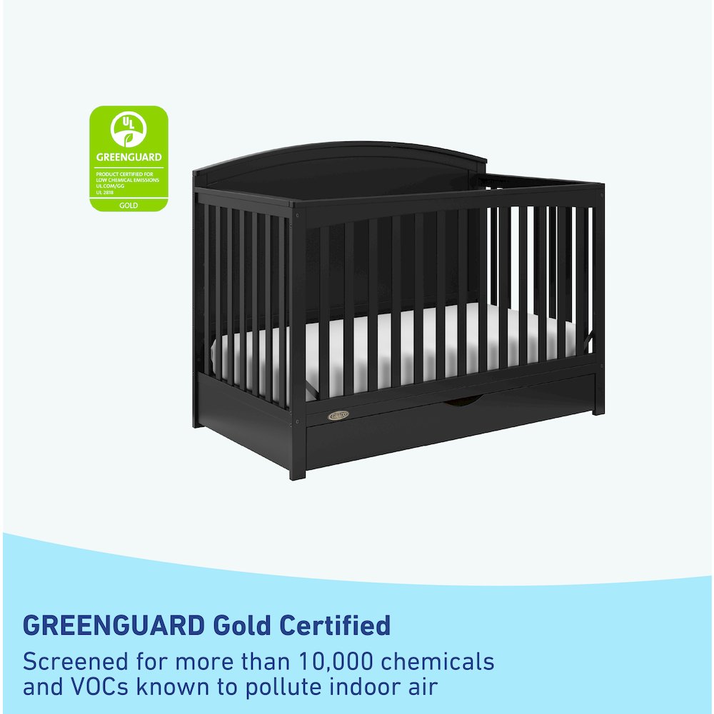 Graco Bellwood 5-in-1 Convertible Crib with Drawer (Black)