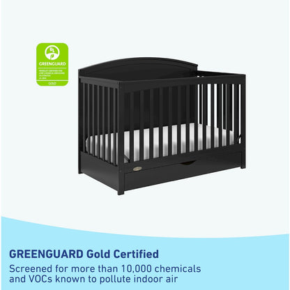 Graco Bellwood 5-in-1 Convertible Crib with Drawer (Black)