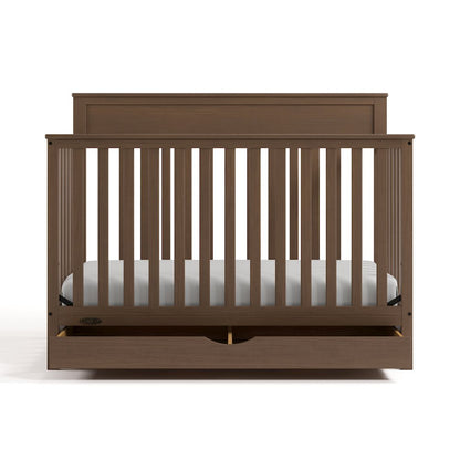 Shiloh Convertible Crib with Drawer - Hazelnut
