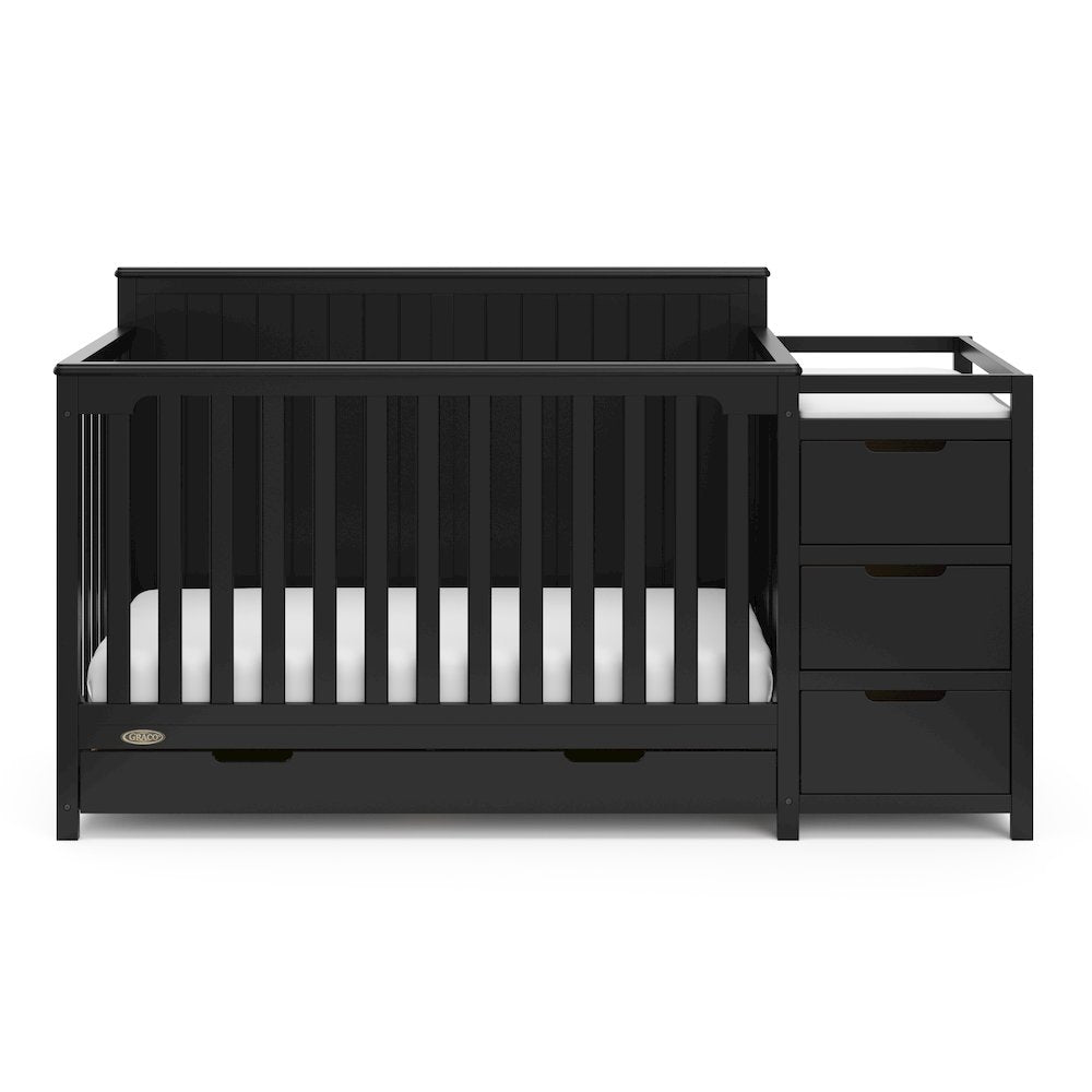 Graco Hadley 5-in-1 Convertible Crib and Changer with Drawer (Black)