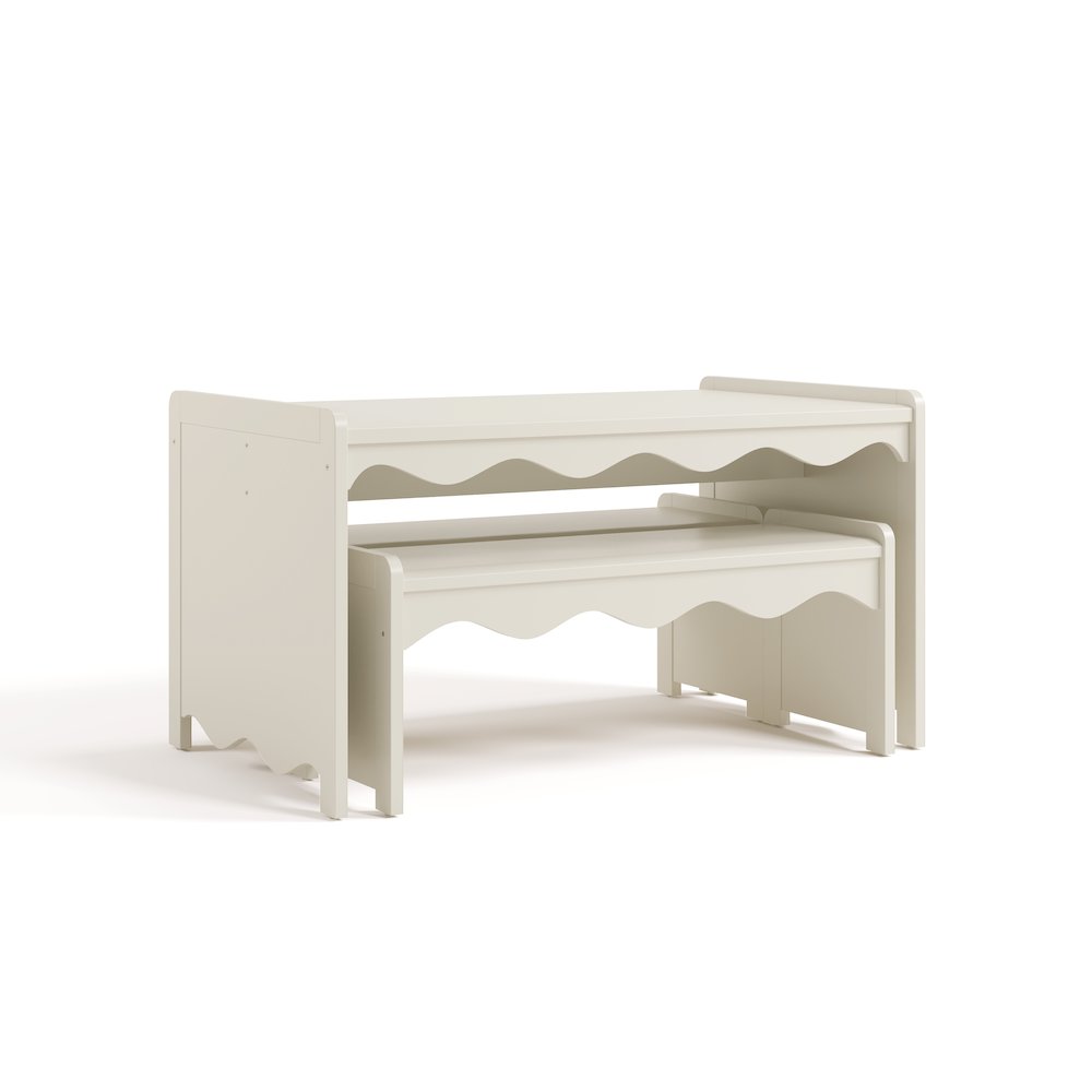 Casablanca Table & Bench Set-Frosted Oat