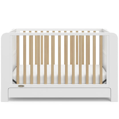 Graco Read-with-Me 4-in-1 Convertible Crib with Drawer (White with Driftwood)