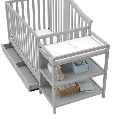 Graco Solano 4-in-1 Convertible Crib & Changer with Drawer - Pebble Gray