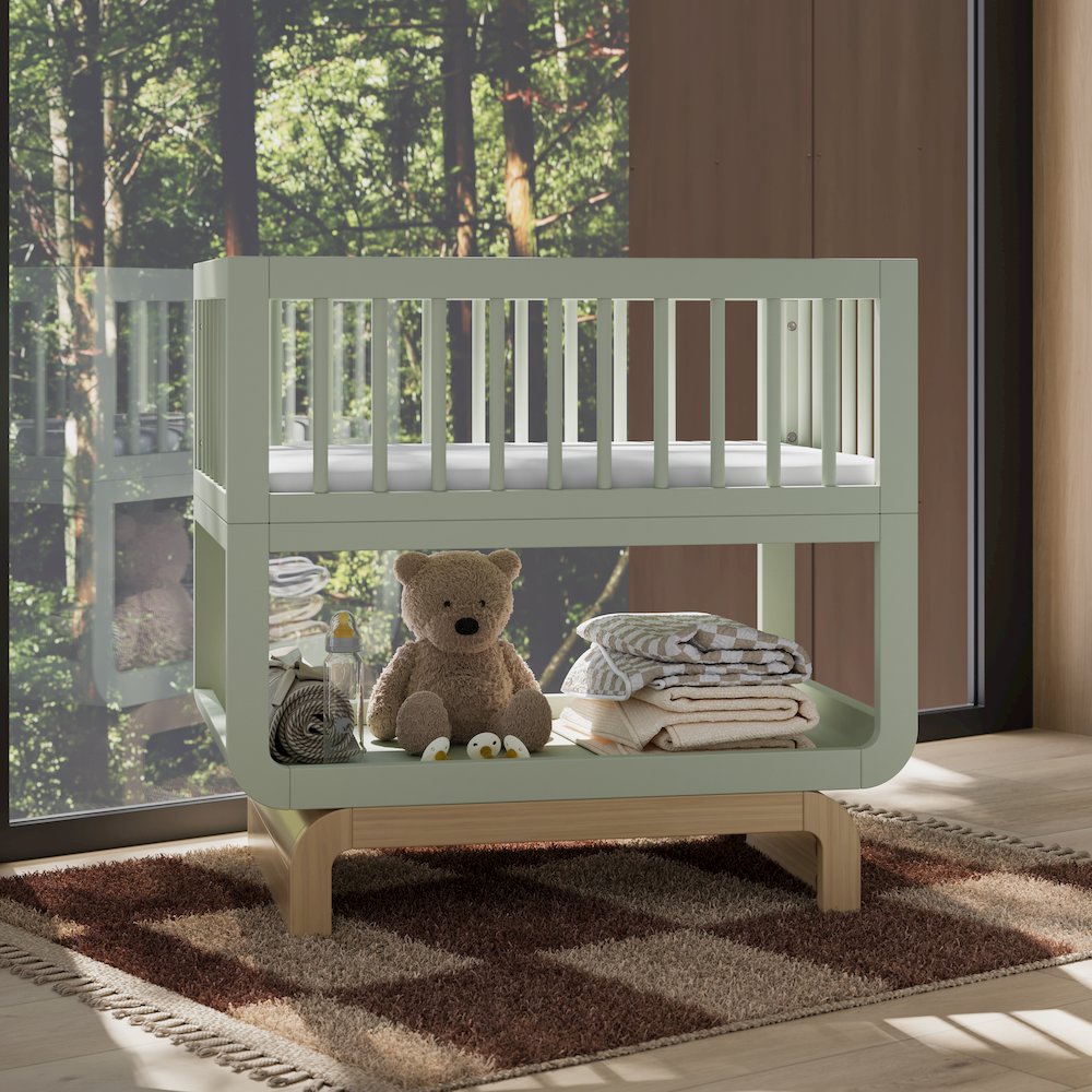 Santorini Deluxe 3-in-1 Convertible Bassinet - Sage/Driftwood