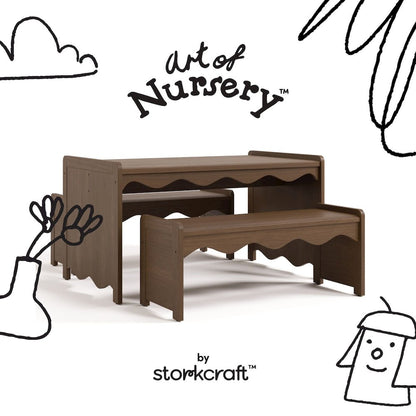 Casablanca Table & Bench Set-Hazelnut