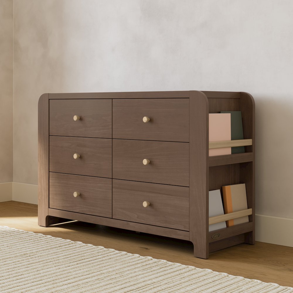 Read-With-Me 6 Drawer Dresser-Hazelnut/Driftwood