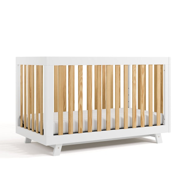 Storkcraft Beckett 3-in-1 Convertible Crib (White with Natural)