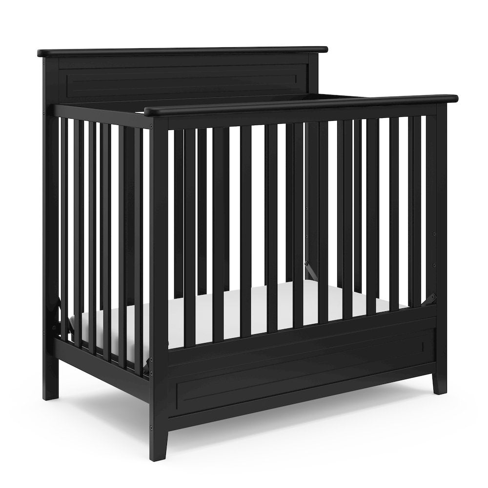 Storkcraft Petal 4-in-1 Convertible Mini Crib, Black