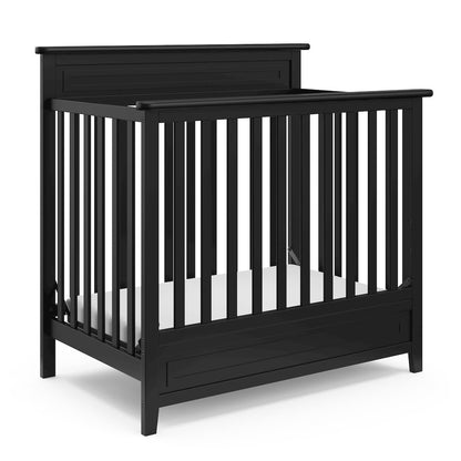 Storkcraft Petal 4-in-1 Convertible Mini Crib, Black