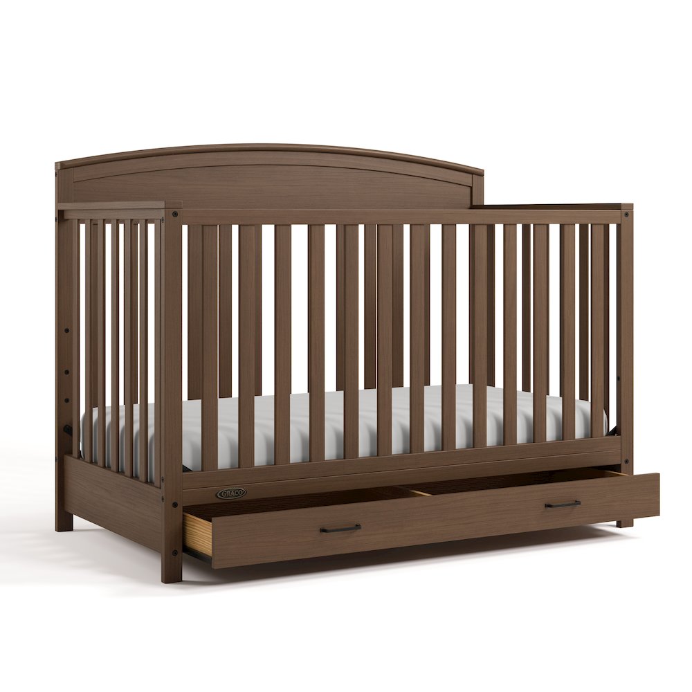 Benton Convertible Crib With Drawer-Hazelnut