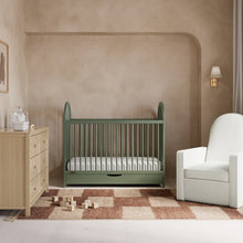 Olivia 3-In-1 Convertible Crib With Drawer-Olive