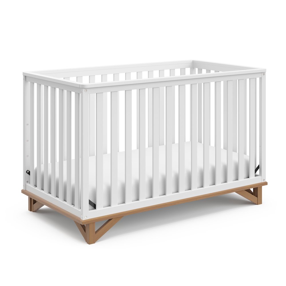 Santa Monica 5-in-1 Convertible Crib - White with Vintage Driftwood