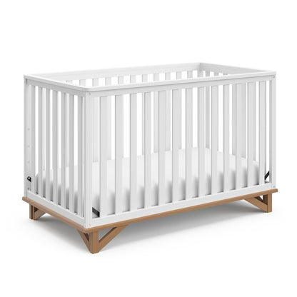 Santa Monica 5-in-1 Convertible Crib - White with Vintage Driftwood