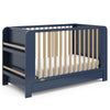 Read-With-Me Crib with Drawer - Midnight Blue/Driftwood