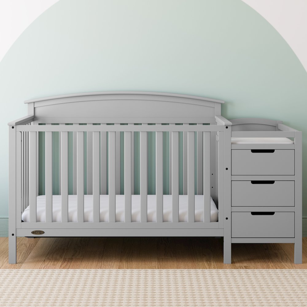 Graco Benton 4-in-1 Convertible Crib and Changer (Pebble Gray)