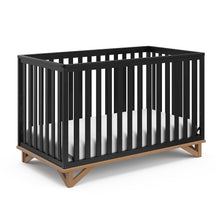 Santa Monica 5-in-1 Convertible Crib - Black with Vintage Driftwood