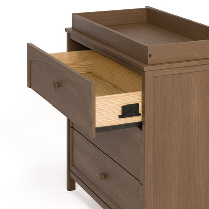 Olivia 3 Drawer Chest with Topper-Hazelnut
