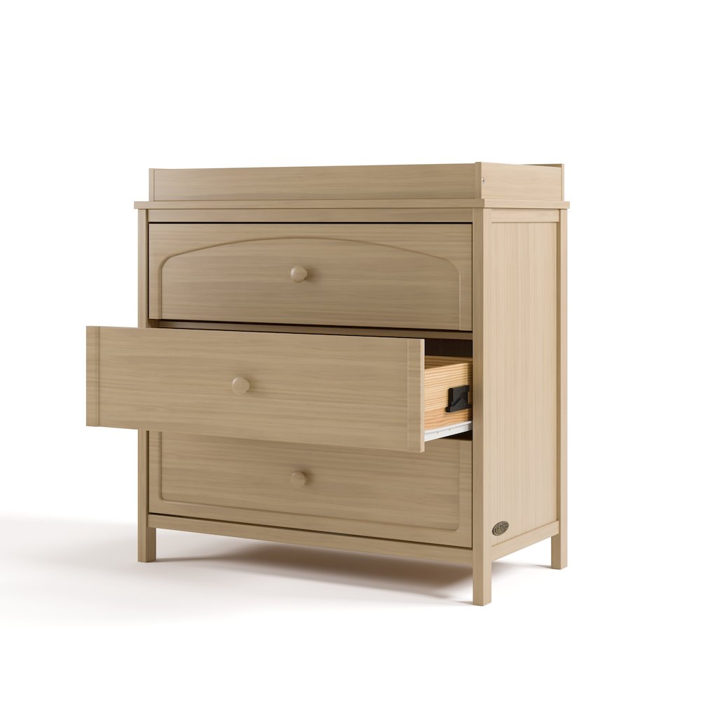 Olivia 3 Drawer Chest with Topper-Driftwood