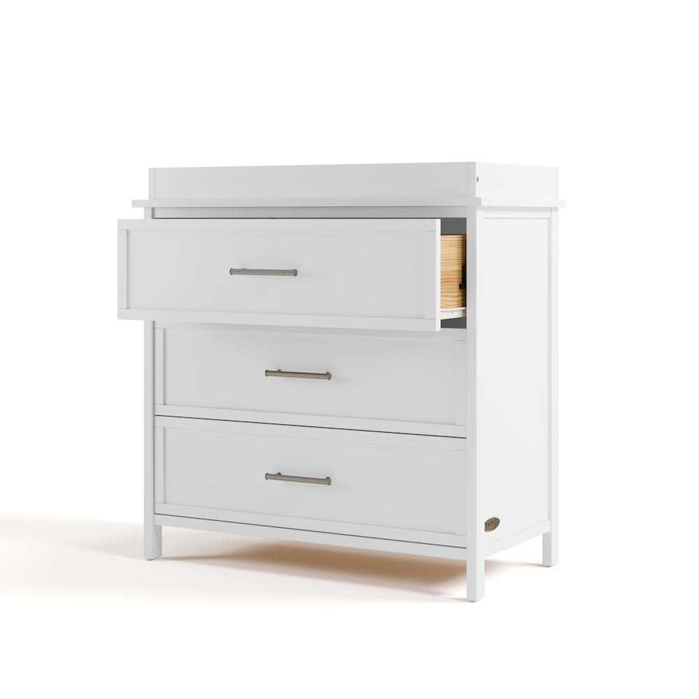 Classic 3 Drawer Chest  with Topper- White