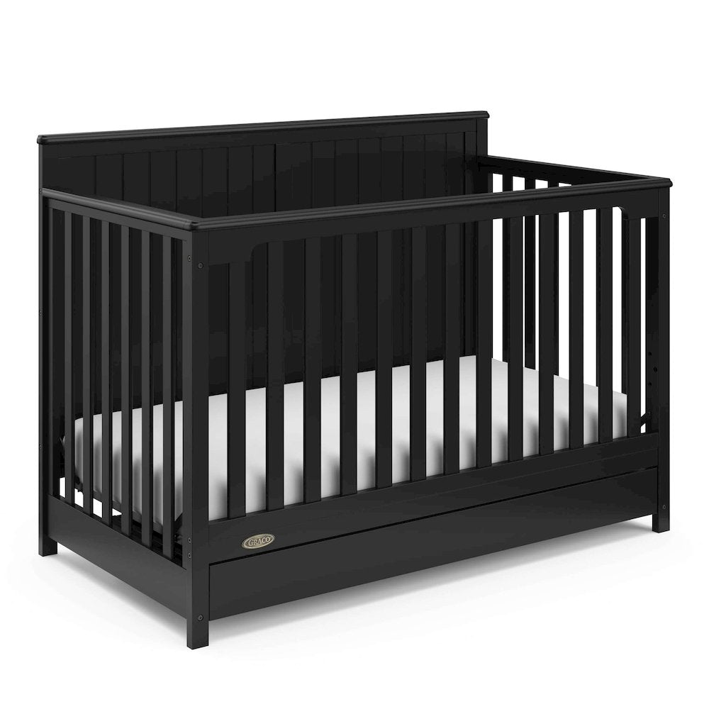 Graco Hadley 5-in-1 Convertible Crib with Drawer (Black)