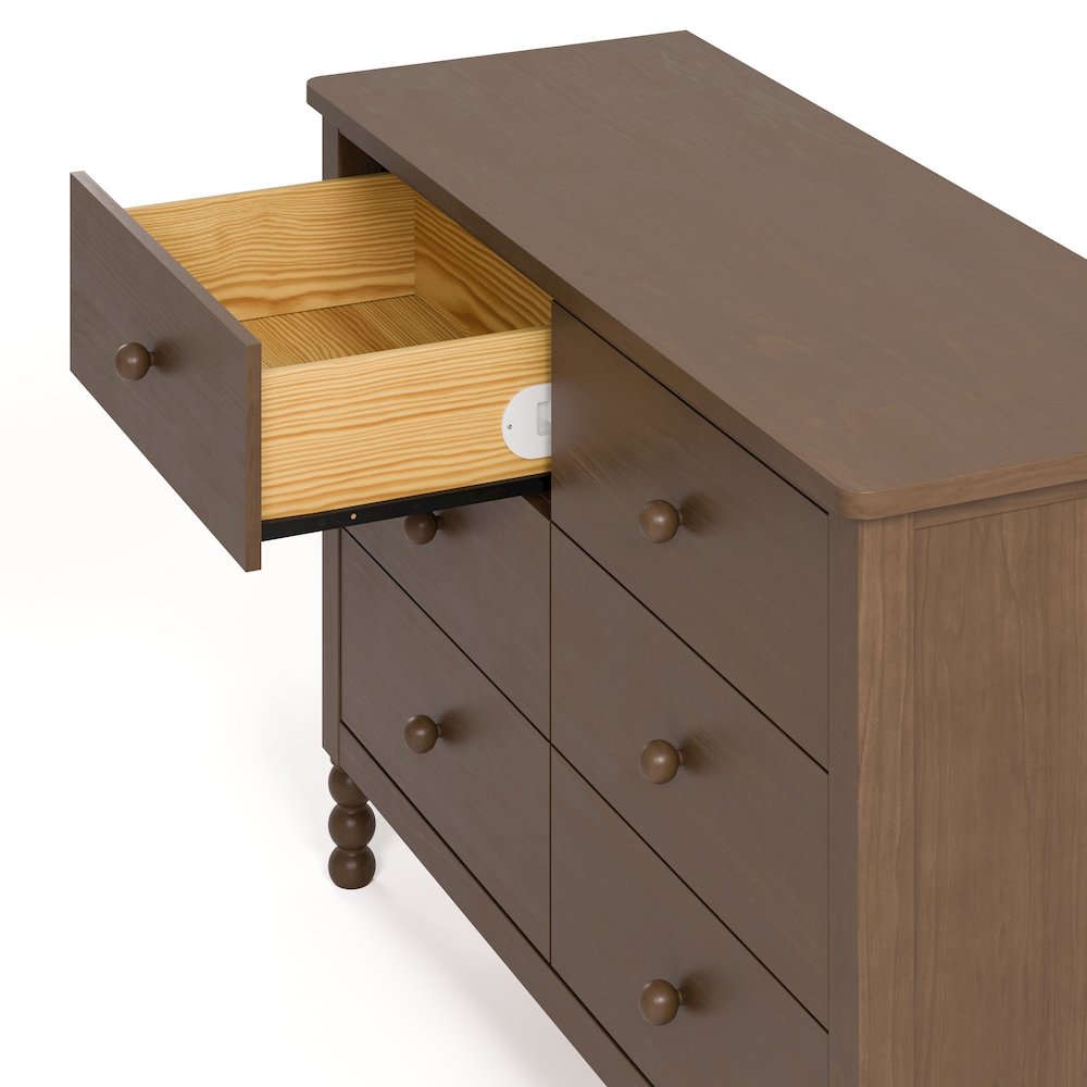 Rio 6 Drawer Dresser-Hazelnut