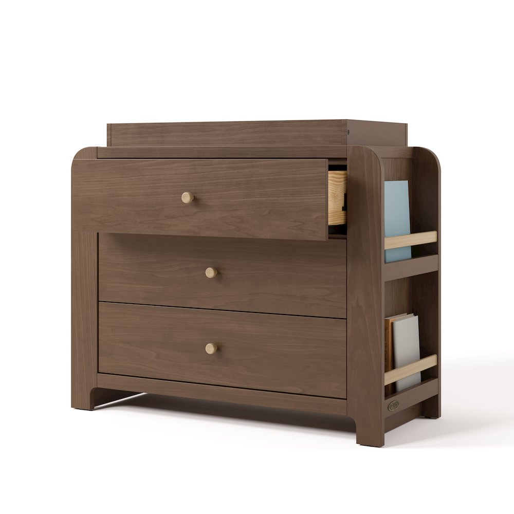 Read-With-Me 3 Drawer Chest with Topper -Hazelnut/Driftwood