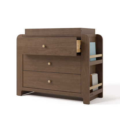 Read-With-Me 3 Drawer Chest with Topper -Hazelnut/Driftwood