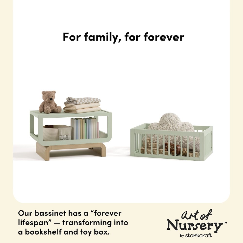 Santorini Deluxe 3-in-1 Convertible Bassinet - Sage/Driftwood