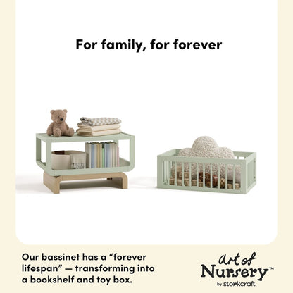 Santorini Deluxe 3-in-1 Convertible Bassinet - Sage/Driftwood