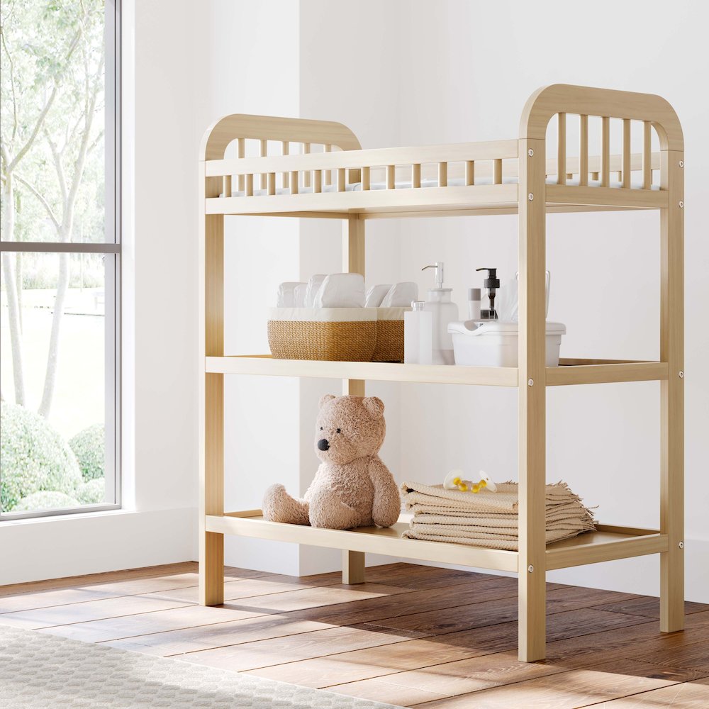 Storkcraft Pasadena Changing Table with Water-Resistant Changing Pad - Driftwood