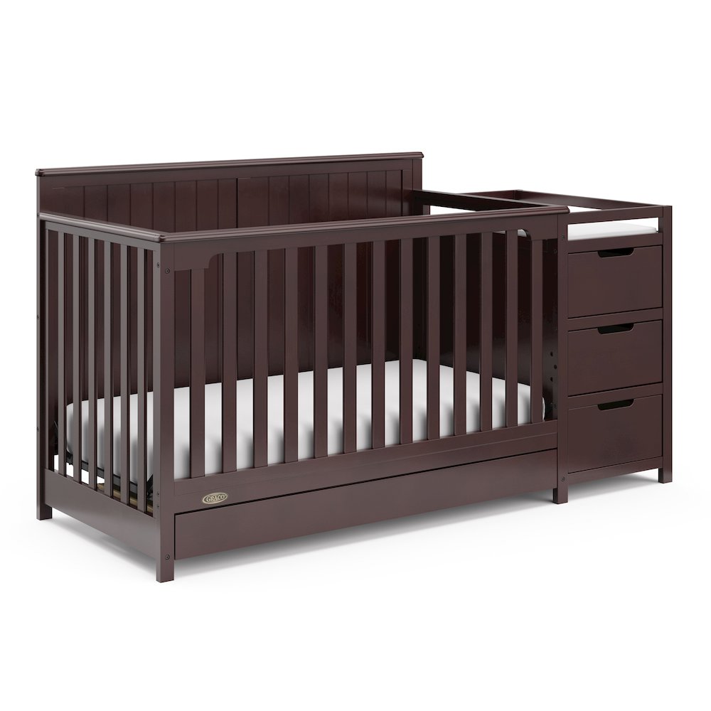 Graco Hadley 5-in-1 Convertible Crib and Changer with Drawer (Espresso)