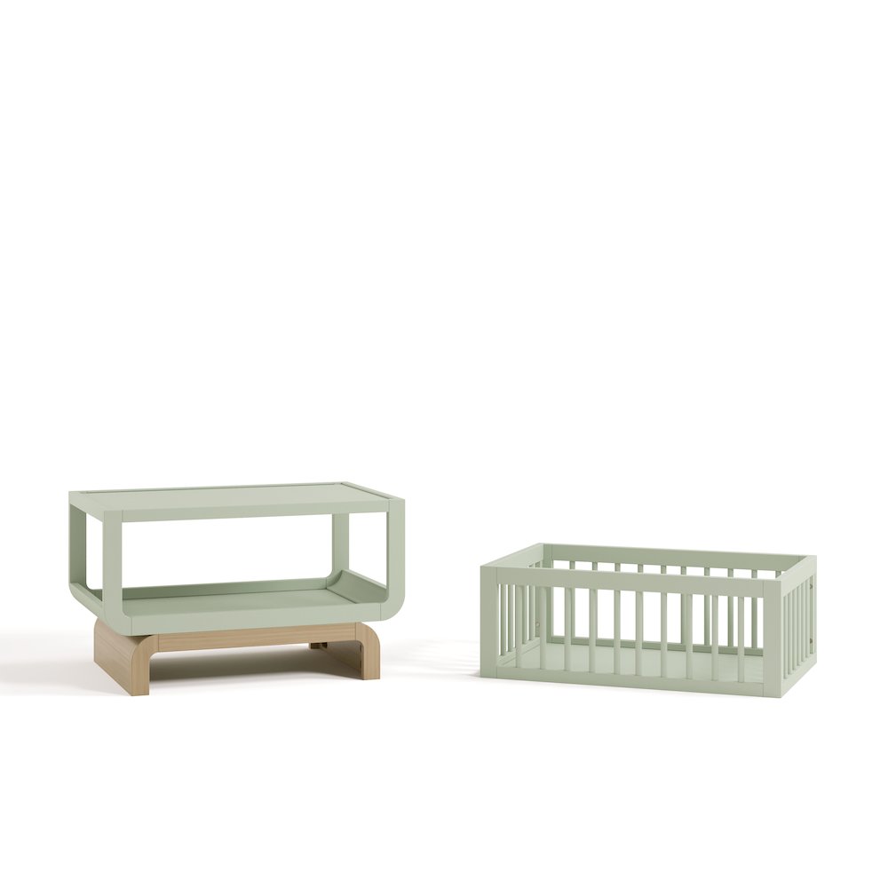 Santorini Deluxe 3-in-1 Convertible Bassinet - Sage/Driftwood
