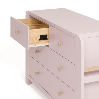 Read-With-Me 6 Drawer Dresser-Blush/Driftwood