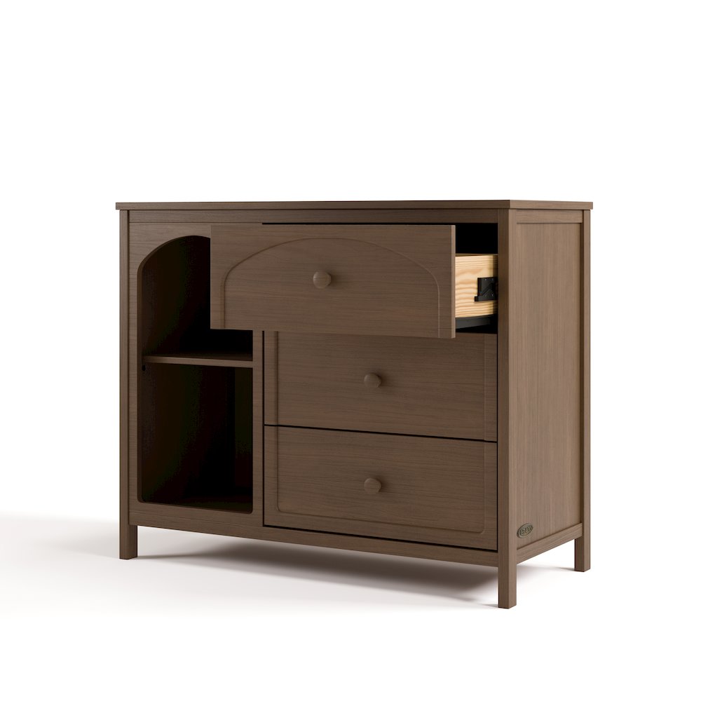 Olivia 3 Drawer Combo Dresser-Hazelnut