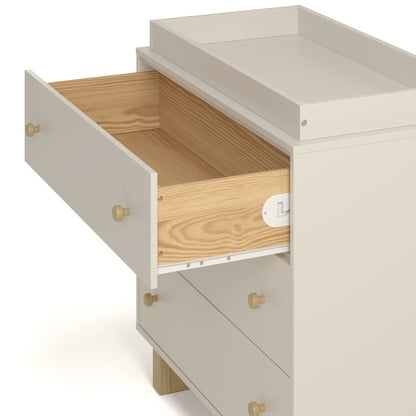 Texas 3 Drawer Chest with Topper-Frosted Oat/Driftwood