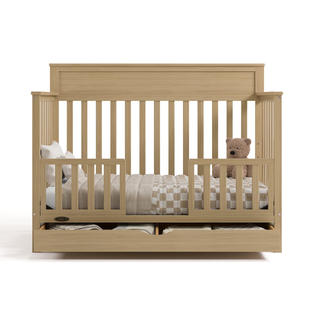 Shiloh Convertible Crib with Drawer - Driftwood